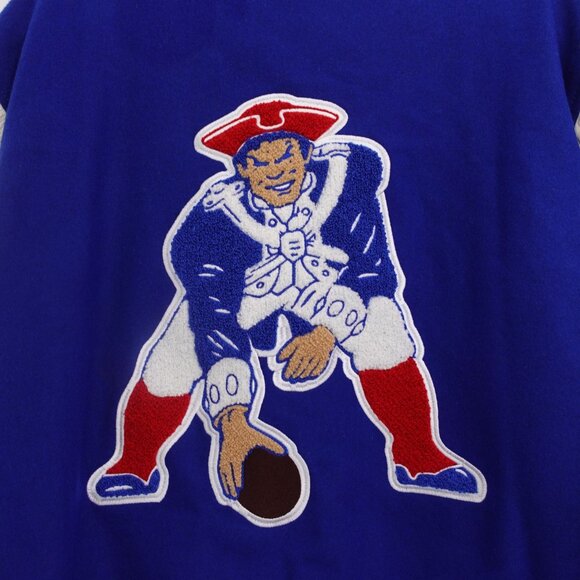 NWOT Starter NFL New England Patriot Bomber Jacket Sz M Blue Quilted Wool Blend - Picture 10 of 14